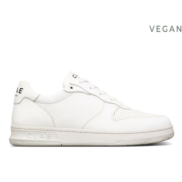 CLAE MALONE VEGAN Shoes Mens USA657-Z43 In Triple White Vegan